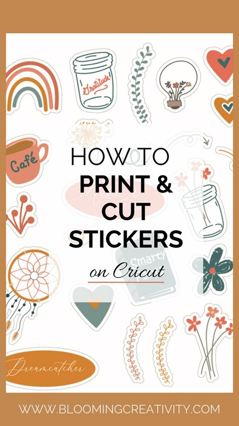 how to print and cut sticker sheet using Cricut Cricut Projects Vinyl Stickers, How To Sublimate Stickers, How To Print Your Own Stickers, Printing Stickers At Home, Cricut Smart Paper Sticker Cardstock, How To Make Your Own Stickers At Home, Print And Cut Cricut Stickers, Make And Sell With Cricut, How To Make Vynil Stickers On Cricut