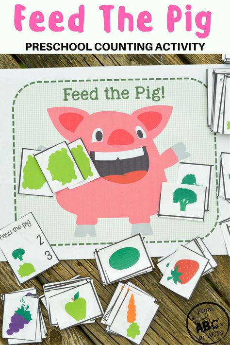 Planning a farm theme? This adorable feed the pig preschool counting game is the perfect way to add a little math practice into your home preschool day! Pig Preschool, Farm Activities Preschool, Home Preschool, Counting Activities Preschool, Farm Theme Preschool, Zoom Online, Preschool Counting, Farm Preschool, Counting Activity