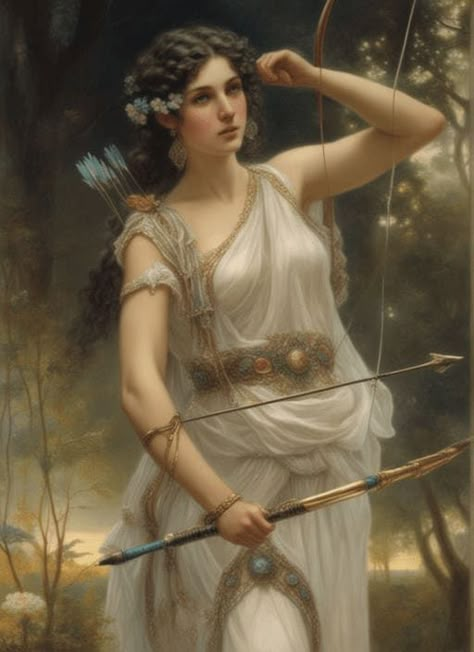 Artemis: Goddess of The Hunt by thewritingnook _ | Contra Artemis Greek Goddess, Artemis Aesthetic, Hans Zatzka, Greek Goddess Art, Famous Legends, Artemis Goddess, Goddess Of The Hunt, Greek Goddesses, Greek Pantheon