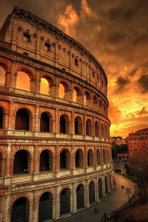 Ancient Rome Architecture, Assassins Creed Brotherhood, World Famous Places, Colosseum Italy, The Colosseum Rome, Rome Architecture, Rome History, Bright Colors Art, Roman Colosseum