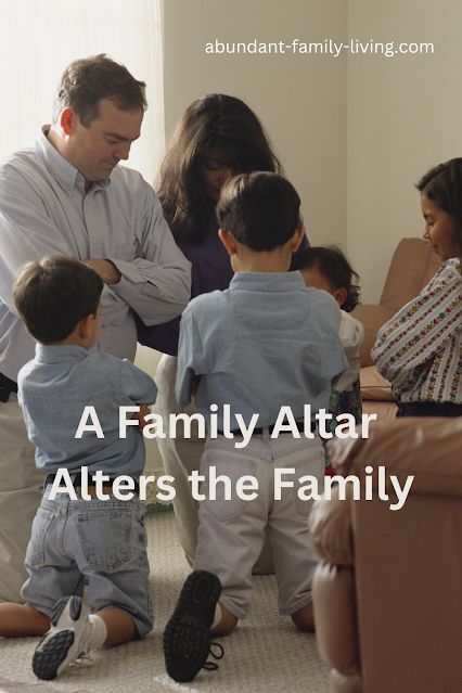 Image of Family Praying Together with Text, A Family Altar Alters the Family Family Praying Together, Family Praying, Praying Together, 7 Days Of Creation, Family Altar, Days Of Creation, Family Devotions, Teacher Lesson Plans, Family Images