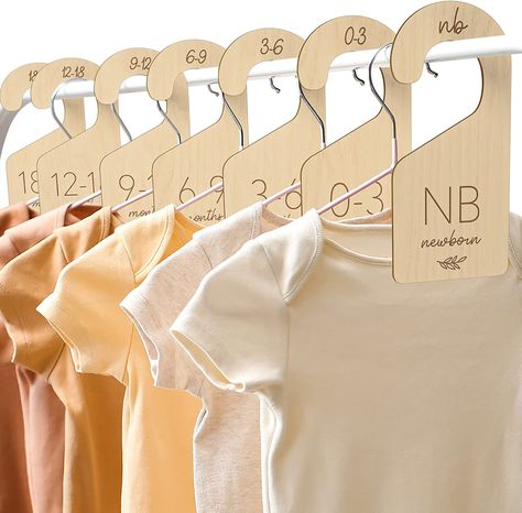 Hanger Dividers, Baby Clothes Dividers, Baby Clothes Hangers, Clothing Hangers, Clothes Dividers, Baby Closet Organization, Baby Nursery Organization, Baby Closet Dividers, Baby Hangers