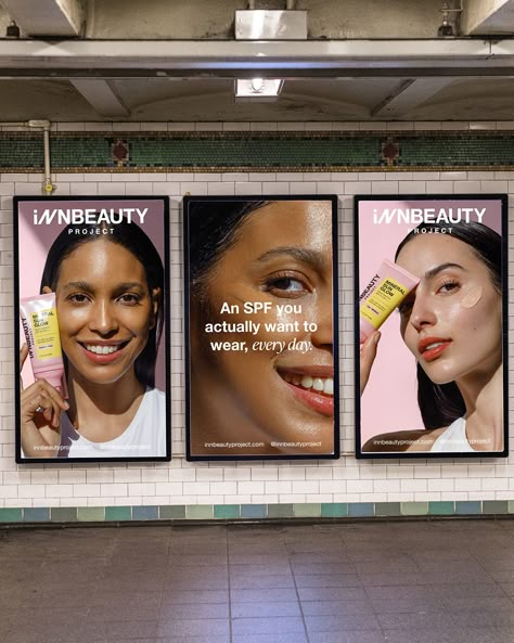 🗣️ 🗣️🗣️ An SPF you actually want to wear, every day! Mineral Sun Glow Broad Spectrum SPF 43 PA+++ is available NOW @Sephora or INNBEAUTYPROJECT.com. #MineralSunGlow Skincare Billboard, Skincare Creative Ads, Product Creative Ads, Spring Product Photography, Passion Project Ideas, Advertising Design Poster, Campaign Branding, Make Up Brand, Mens Skincare