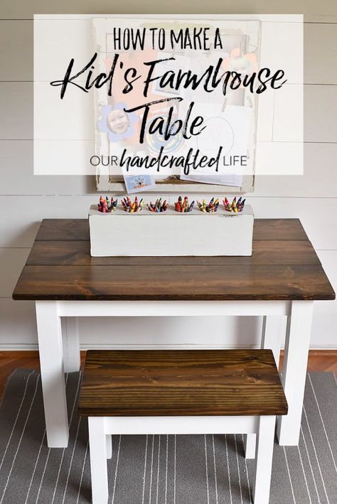 Diy Farmhouse Decoration, Diy Home Decor For Apartments, Kids Table, Furniture Table, Farmhouse Decoration, Diy Farmhouse Decor, Kid Table, Diy Farmhouse, Wooden Bench