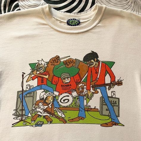 Vintage Gorillaz Band tees Band Merch Graphic T-shirt For Streetwear, Band Merch Crew T-shirt For Streetwear, Gorillaz Merch, Band Merch T-shirt With Vintage Print For Streetwear, Faded Band Merch T-shirt, White Vintage Print Band Merch T-shirt, Gorillaz Band, Vintage Band Tees, August 19