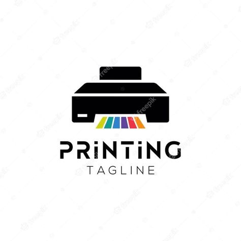 Logo Design Printing Company, Logo For Production Company, Logos In Illustrator, Print Shop Logo Ideas, Printing Business Ideas Products, Print Shop Logo Graphic Design, Printer Logo Design Ideas, Printing Logo Design Ideas, Printing Company Logo Design Ideas