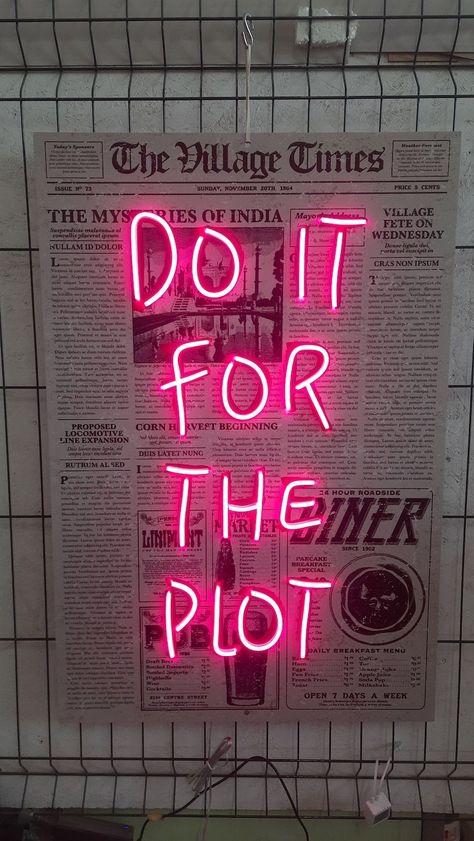 #NeonSigns #BrightIdeas #NeonSignNames #NeonInspiration #NeonRoom #RoomDecor Podcast Wall Ideas, Neon Light Wall Art, Best Neon Signs, Quotes Written On Walls, Neon Sign Inspiration, Do It For The Plot Poster, Led Quotes Neon Signs, Do It For The Plot Wallpaper, This Is Your Sign