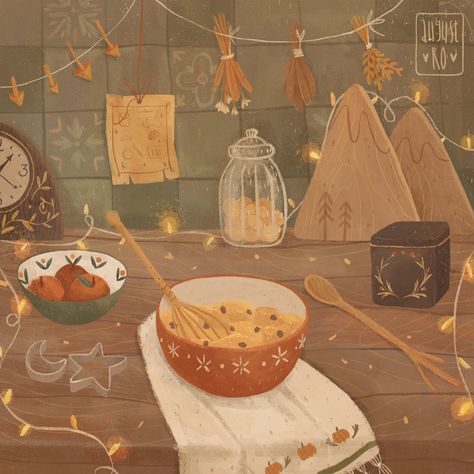 August Ro, Cooking Aesthetic, Autumn Illustration, Aesthetic Kitchen, Illustration Agency, Childrens Illustrations, الرسومات اللطيفة, Aesthetic Backgrounds, Book Illustration