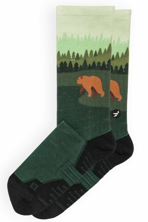 Cute Bear socks Happy Penguin, Sock Store, Bear Socks, Sock Designs, Outdoor Camping Gear, Silk Socks, Socks Design, Funky Socks, Women Crew Socks