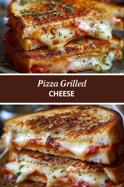 Pizza Grilled Cheese Pizza Grilled Cheese Recipes, Grilled Cheese Recipes Gourmet, Recipe For Pizza, Pizza Grilled Cheese, Sandwhich Recipes, Grilled Sandwiches, Recipes Gourmet, Gourmet Grilled Cheese, Best Sandwich Recipes