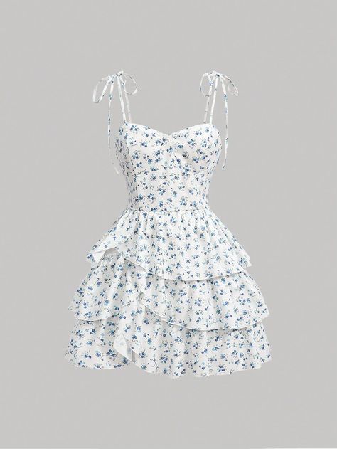 Spring Time Dresses, Graduation Dress Floral, Cute Italy Outfits, Graduation Dress Middle School 8th Grade, Cute Small Dresses, Cute White Dresses Graduation, Dresses Graduation 8th Grade, Cute Shein Clothes, Summer Inspired Outfits