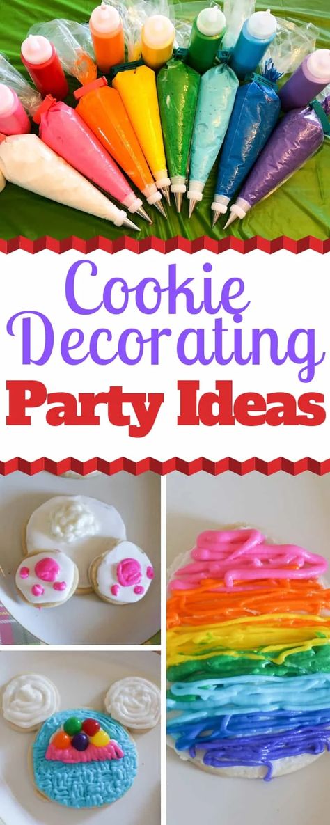 Cookie Decorating Party Ideas, Sugar Cookie Decorating Party, Easy Cookie Decorating, Cookies With Kids, Cookie Decorating Station, Royal Icing Sugar Cookies, Icing Sugar Cookies, Christmas Cookies Kids, Cookie Decorating Icing