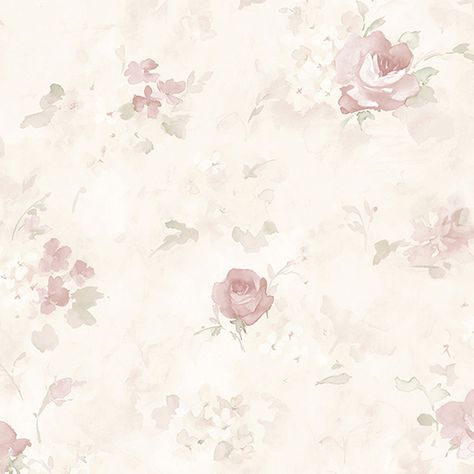 Norwall Wallcoverings Morning Dew Soft Pink, Green And Cream Floral Wallpaper Ab27661 | Bellacor Spring Widgets, Wallpaper Edgy, Shabby Cottage Style, Watercolor Floral Wallpaper, Coquette Wallpaper, Background Retro, Spring Garden Flowers, Wallpaper Retro, Illustration Wallpaper