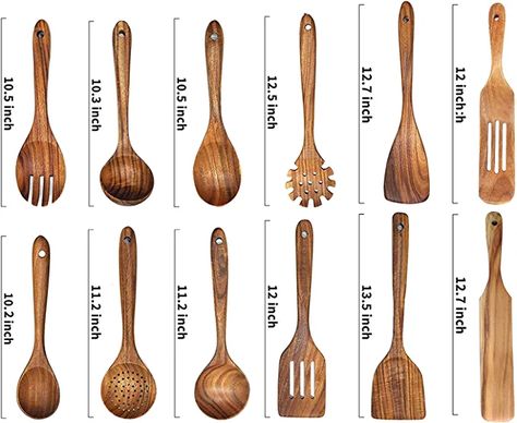 Wooden Cooking Spoons, Wood Carved Utensils, Wooden Spoon Set, Utensils Drawing, Kitchenware Ideas, Wooden Cooking Utensils Set, Wooden Flatware, Wood Kitchen Tool, Wooden Kitchen Accessories