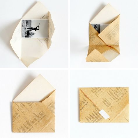 DIY: folded envelopes - paperiaarre.com Envelope Origami, Letters Ideas, Envelope Tutorial, Letter Folding, Origami Envelope, طابع بريدي, Folding Origami, Diy Xmas Gifts, Pen Pal Letters