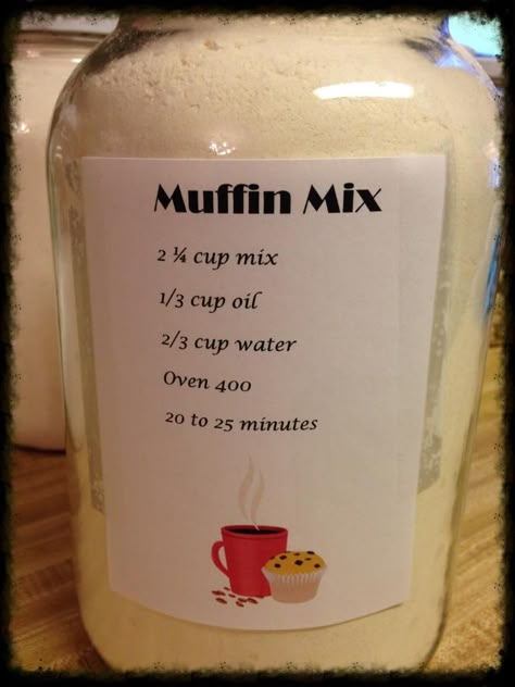 Baking up a Storm! {Muffin mix recipe, ideas for making freezer cinnamon rolls, baking bread in bulk} Muffin Mix Recipe, Homemade Dry Mixes, Diy Mixes, Homemade Pantry, Dry Mixes, Homemade Baking, Gifts In A Jar, Cake Chocolat, Homemade Mixes