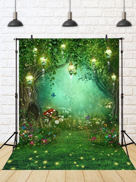 1pc Spring Magic Forest Background Fairy Tale Butterflies Wedding Photo Backdrop Baby Shower Party Decoration 150*210cm BannerI discovered amazing products on SHEIN.com, come check them out! Enchanted Forest Baby Shower, Butterfly Wedding Theme, Enchanted Forest Party, Spring Magic, Enchanted Forest Theme, Garden Backdrops, Photo Backdrop Wedding, Forest Backdrops, Dream Photography