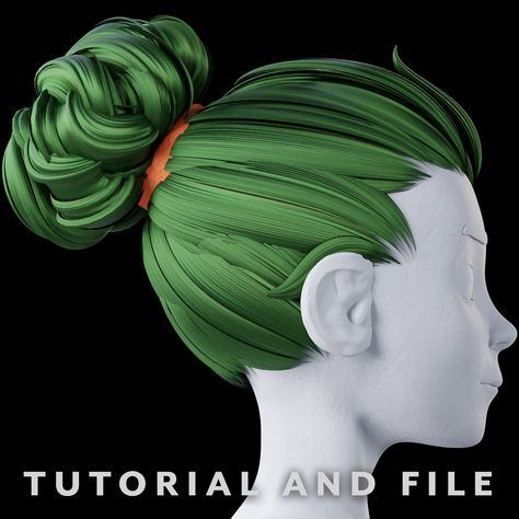 Hair With Curves - Blender Tutorial, Ethan Snell on ArtStation at https://www.artstation.com/artwork/PmmLgL Blender Hair, Doterra Hair, Zbrush Hair, Zbrush Tutorial, 3d Modeling Tutorial, Blender Models, Blender Tutorial, 3d Modelle, 3d Tutorial