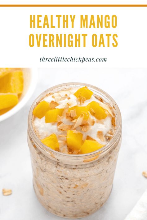 Creamy mango overnight oats with a twist! We’re adding allspice and cinnamon for some extra flavor to these healthy and nutritious oats. They’re just perfect for an on-the-go breakfast for school or work. Mango Recipes Breakfast, Breakfast For School, Mango Overnight Oats, Mango Oatmeal, Vegan Overnight Oats, Oat Recipes Healthy, Overnight Oats Recipe Healthy, Overnight Oats Healthy, Overnight Oatmeal