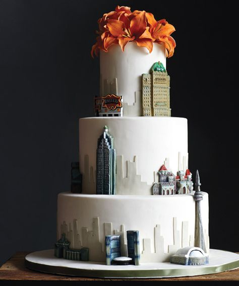 Travel Wedding Cake, Building Cake, Travel Cakes, Chocolate Hazelnut Cake, City Cake, Travel Cake, Wedding Cake Flavors, Chocolate Wedding Cake, Wedding Concept