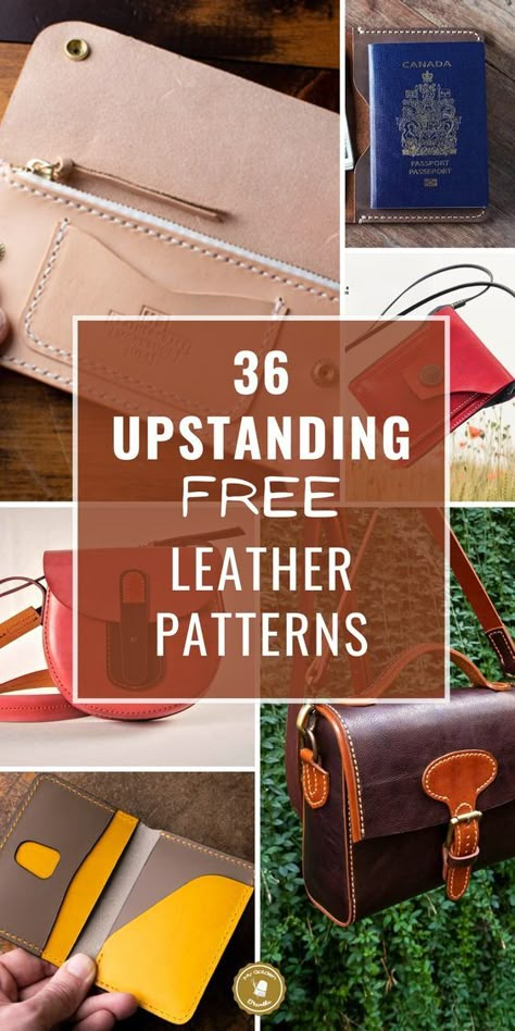 Simple Leather Bag Pattern Free, Ladies Leather Wallet Pattern, Faux Leather Bag Pattern Free, Homemade Leather Wallet, How To Sew Leather Bag, Leather Craft Templates, Leather Pouch Pattern Diy, Embroider Leather Diy, Womens Leather Wallet Pattern Free