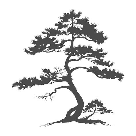 Tree silhouette cedar vector tattoo logo... | Premium Vector #Freepik #vector #cedar-tree #pine-tree #evergreen #fir-tree Cedar Tree Tattoo, Cedar Tattoo, Pine Silhouette, Vector Tattoo, Tattoo Logo, Cedar Tree, Vector Trees, Cedar Trees, Evergreen Trees