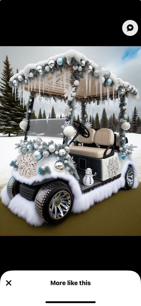 Wagon Decorations For Parade, Christmas Golf Cart Ideas, Parade Golf Cart Ideas, Golf Cart Decorating Ideas For Christmas, Golf Cart Christmas Decorating Ideas, Golf Cart Christmas Parade Ideas, Christmas Golf Cart Decorations, Christmas Golf Cart Parade Ideas, Christmas Light Parade