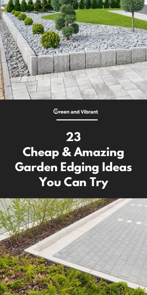 Stone Edging Ideas, Garden Edging Ideas Cheap, Garden Bed Edging, Fence Edging Ideas, Fence Edging, Grass Edging, Patio Edging, Brick Garden Edging, Stone Edging