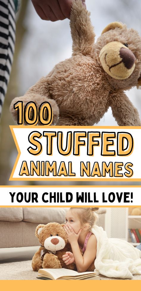 These teddy bear and stuffed animal name ideas will help your child choose the perfect name for their new stuffed friend! This stuffed animal name generator is to the rescue! Teddy Names Ideas, Cute Stuffed Animals Names, Stuff Animal Names Ideas, Build A Bear Names Ideas, Cute Names For Stuffed Animals, Stuffed Animal Names Ideas, Cute Names For Plushies, Teddy Bear Names Ideas, Stuff Animals Plush Aesthetic