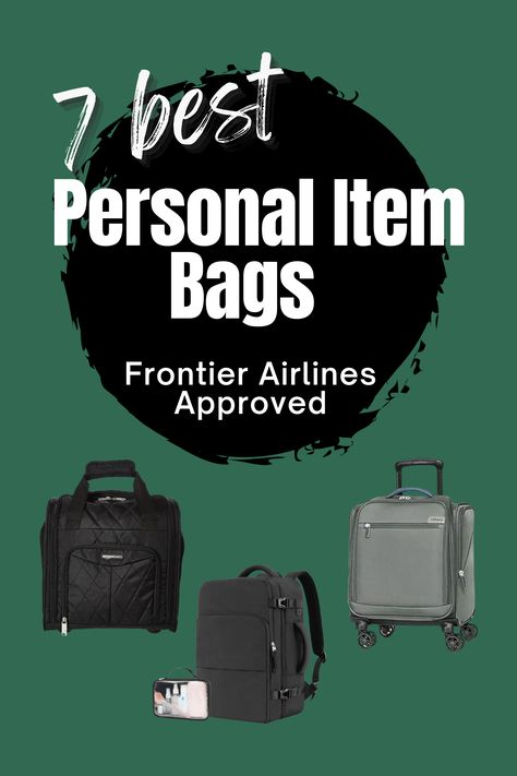 Packing For Frontier Airlines, Airline Personal Item Bags, Flying Frontier Airlines Tips, Personal Bag For Flight, Personal Bag Packing List, How To Pack A Personal Item Bag, Carryon Packing, Personal Item Packing, Personal Item Bag