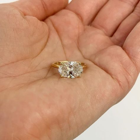 Parris (Gordon) Morris on Instagram: "Lab grown oval diamond, east/west set in 18k yellow. February 2022 💫" Oval Engagement Ring Horizontal, Sideway Oval Engagement Ring, Oval East To West Engagement Ring, East To West Bezel Engagement Ring, East And West Engagement Ring, East To West Ring, Easy To West Engagement Ring, East To West Oval Engagement Ring, East West Diamond Ring