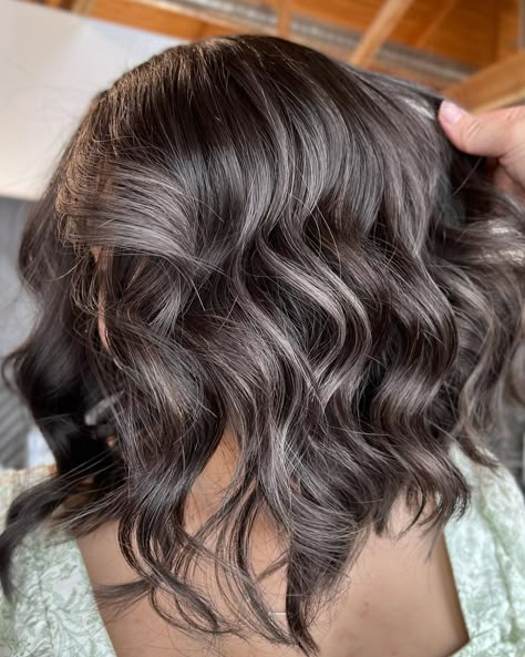 Caramel Hair Colour, Highlights For Gray Hair, Light Brown Hair Color Ideas, Gray Highlights, Gray Blending, Light Brown Hair Color, Grey Blending, Grey Hair Coverage, Brown Hair Color Ideas