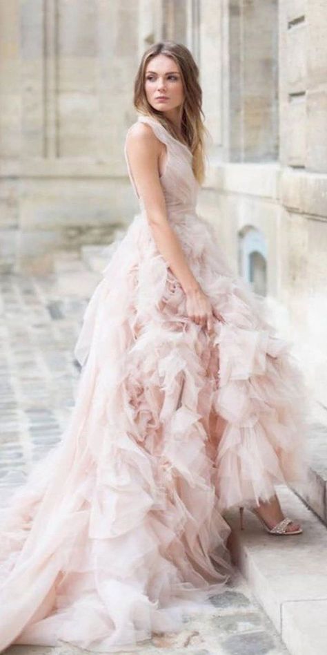 Peach Blush Wedding Dress, Blush Wedding Dresses, Peach Blush Wedding, Peach Wedding Dress, Blush Colored Dress, Dramatic Dresses, Blush Wedding Dress, Blush Gown, Wedding Gown Styles