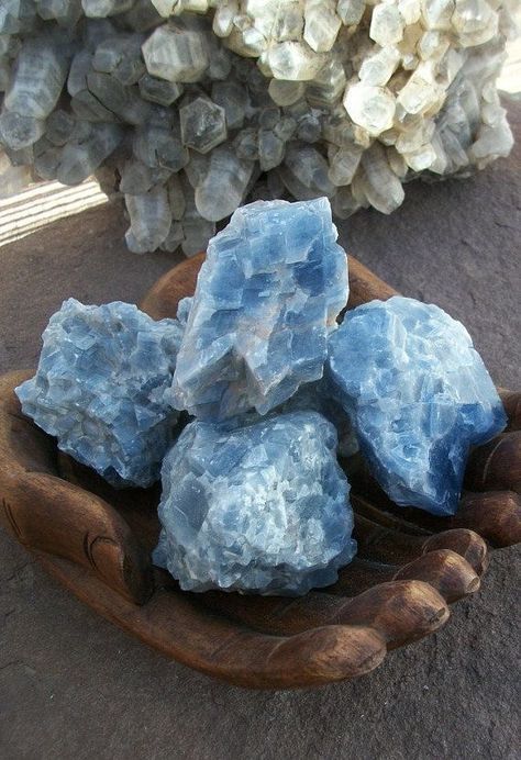 Moon Crystal Aesthetic, Blue Calcite Crystal, Crystal Vibes, House Blessing, Crystal Aesthetic, Crystal Formations, Blue Calcite, Pretty Rocks, Cool Rocks