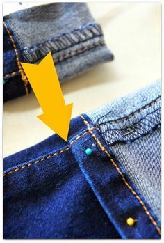 How to Hem Jeans and Keep the Original Hem--EASY tutorial Hemming Jeans By Hand, Heming Pants, Hemming Pants, Hemming Jeans, Sewing Hems, Office Tips, Bargello Quilts, Original Hem, Sewing Jeans