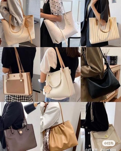 Office Bags For Women, Korean Bag, Uni Bag, Stylish School Bags, My Style Bags, Handbags For School, Aesthetic Bags, Handbag Essentials, Korean Casual Outfits