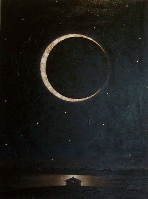 Crescent moon by John Robinette | Flickr #art #painting #moon #dark #night #stars Moon Aethstetic, Sun Moon Stars, Moon Night, Luna Lovegood, Beautiful Moon, Night Painting, Moon Magic, British Library, Local Art