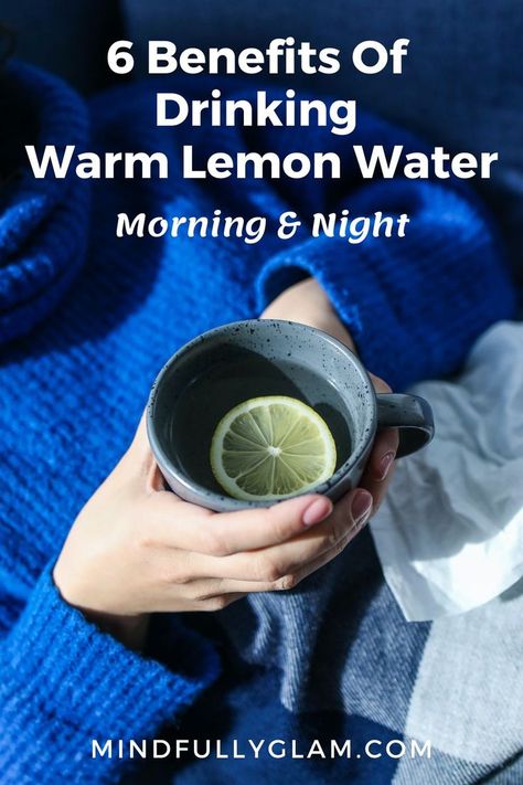 6 Health Benefits of Drinking Warm Water With Lemon, Warm Lemon Water Benefits, How to Make Warm Lemon Water, Healthy Lifestyle Motivation, Warm Water With Lemon Mornings Nights, Self Care Routine Hot Lemon Water Benefits, Warm Lemon Water Benefits, Lemon Water At Night, Benefits Of Drinking Warm Water, Warm Water Benefits, Lemon Water Recipe, Drinking Warm Lemon Water, Lemon Water In The Morning, Water With Lemon