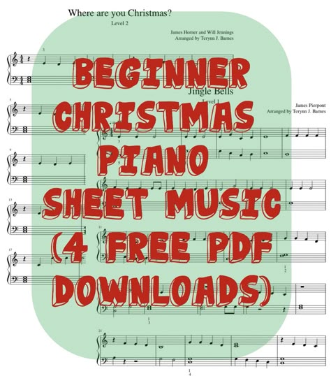 Free PDF sheet music downloads Beginner Piano Christmas Sheet Music, Easy Christmas Piano Music For Kids, Christmas Piano Songs, Free Piano Sheet Music Printables, Piano Tricks, Christmas Songs List, Piano Music For Kids, Bach Music, Homeschool Tools