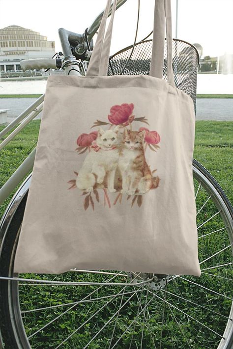 Canvas Grocery Bag, Flower Tulip, Yellow Tote Bag, Flowers Pastel, Flower Tote Bag, Flower Tote, Flowers Tote, Vintage Tote Bag, Painted Tote