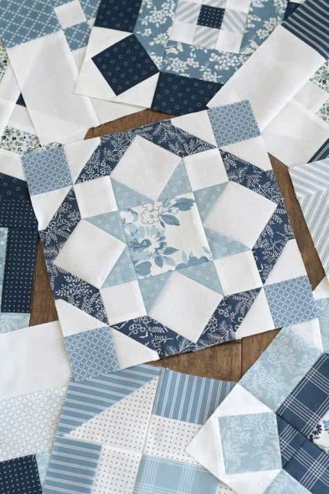 Blue Quilt Patterns, Camille Roskelley, Blue And White Quilts, Nantucket Summer, Quilt Blocks Easy, Blue Quilt, Scrappy Quilt Patterns, Quilt Square Patterns, White Quilts