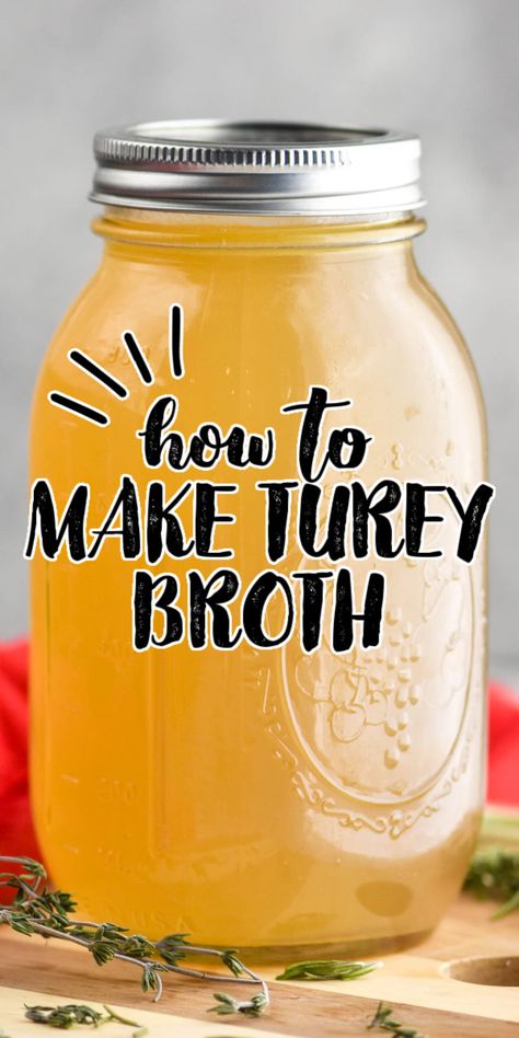 Turkey Broth Turkey Stock Recipe, Fresh Turkey, Stock Recipes, How To Make Turkey, Turkey Broth, Bone Broth Recipe, Turkey Stock, Slow Cooker Turkey, Easy Turkey