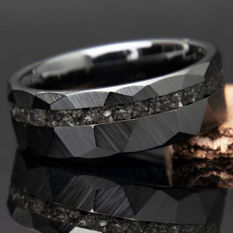 Black Diamond Black Ceramic Ring Black Diamond Pieces Men Black Diamond Ring Hammered Style Engagement Promise Ring - Etsy Matte Black Wedding Rings For Men, Men’s Black Engagement Ring, Men's Promise Ring, Non Traditional Wedding Bands Men, Men Silver Wedding Ring, Male Wedding Bands With Diamonds, Men S Wedding Band, Unique Men’s Wedding Rings, Men’s Wedding Rings Diamonds