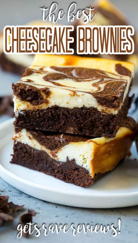 These cheesecake brownies are a rich and fudgy chocolate brownie topped with a layer of sweetened cream cheese. Easy Brownie Cheesecake, Dried Fruit Cake, Brownie Recipe With Cocoa, Swirled Brownies, Boxed Brownie Recipes, Decadent Brownies, Chocolate Cheesecake Brownies, Cheesecake Swirl Brownies, Cheesecake Brownies Recipe