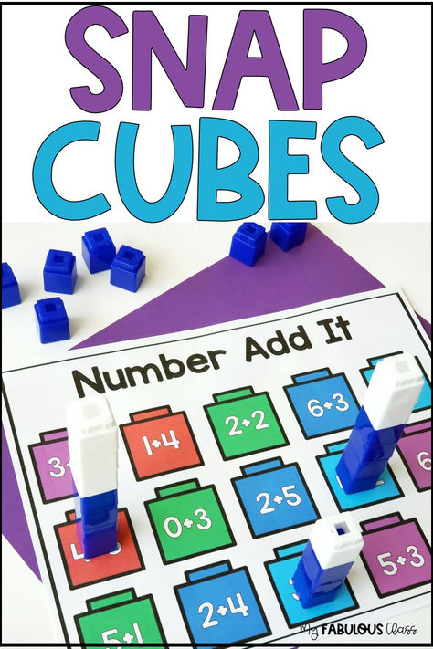 I love Hands on Learning for Math. Everyday, after I teach my whole group lesson, I save 15-30 minutes for Math Centers. It is agreat time for me to provide math intervention to students, while giving other students the opportunity for independent practice and to work with their perrs and develop social skills. Unific cubes are one of my favorite manipultives for math centers in my kindergarten and First grade classroom. They are perfect for number sense, addition, and subtraction. Addition And Subtraction Math Centers, Addition And Subtraction Kindergarten, Addition Activities Kindergarten, First Grade Math Games, 1st Grade Math Activities, 1st Grade Math Games, Unifix Cubes, Subtraction Kindergarten, Kindergarten Math Centers