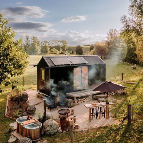 Kitchen of the Week: A Off-Grid Camp Kitchen in New Zealand - Remodelista Tiny Cabin Kitchen, Canopy Camping, Eco Construction, Small Fridge, New Zealand Landscape, French Country House Plans, Off Grid Cabin, Casa Container, Tiny Cabin