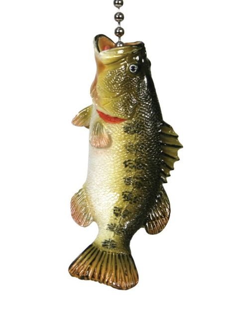 Largemouth Bass Fan Pull For $6.99 Fishing Bedroom, Large Mouth Bass, Edge Products, Rivers Edge, Fishing Cabin, Fishing Room, Ceiling Fan Pull Chain, Fan Pull Chain, Fish Decor