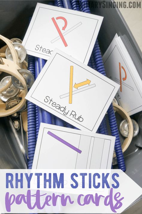 Printable Rhythm Stick Pattern Cards for music time, interactive classrooms, or engaging kids with learning! Perfect for Primary music leaders singing time instruction or home school and classroom use! #lds #singingtime #primary #homeschool #rhythmsticks #musictime Rhythm Sticks, Primary Chorister, Pattern Cards, Primary Singing Time, How To Sing, Interactive Classroom, Music Time, Preschool Music, Primary Music