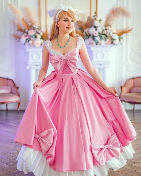 Princess Pose, Princess Poses, Please Wait For Me, Pink Princess Dresses, Cinderella Pink Dress, Pink Cinderella, Disney Princess Dress, Disney Skirt, Cinderella Cosplay