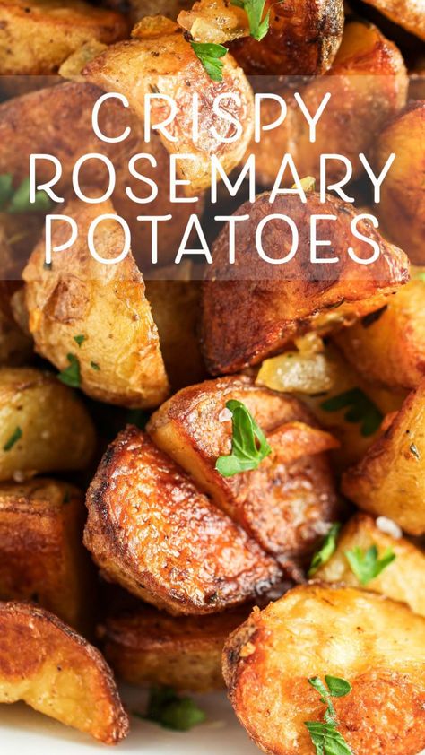 Crispy Rosemary Potatoes, Garlic Rosemary Potatoes, Rosemary Garlic Potatoes, Thanksgiving For Two, Rosemary Roasted Potatoes, Potatoes Easy, Potatoes In Oven, Rosemary Potatoes, Healthy Potatoes